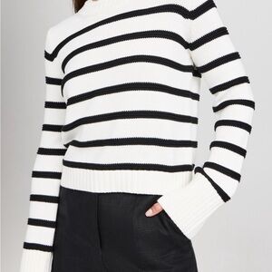 NWT La Ligne Jill Sweater in black & white stripe, size XL